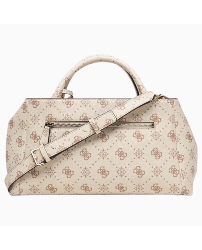 Borsa Donna Guess Carrie 4G Logo Con Tracolla Leather Vanilla Cream