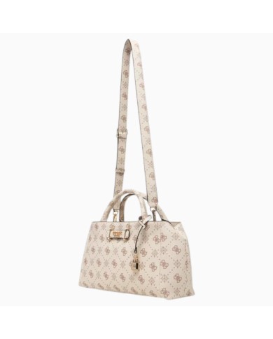 Borsa Donna Guess Carrie 4G Logo Con Tracolla Leather Vanilla Cream
