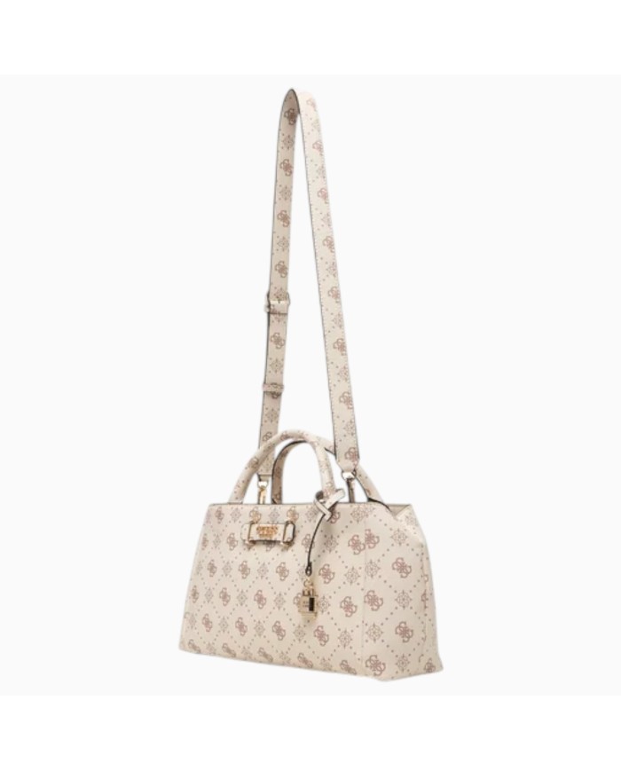 Borsa Donna Guess Carrie 4G Logo Con Tracolla Leather Vanilla Cream