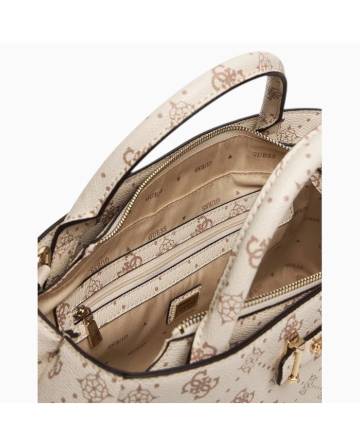 Borsa Donna Guess Carrie 4G Logo Con Tracolla Leather Vanilla Cream