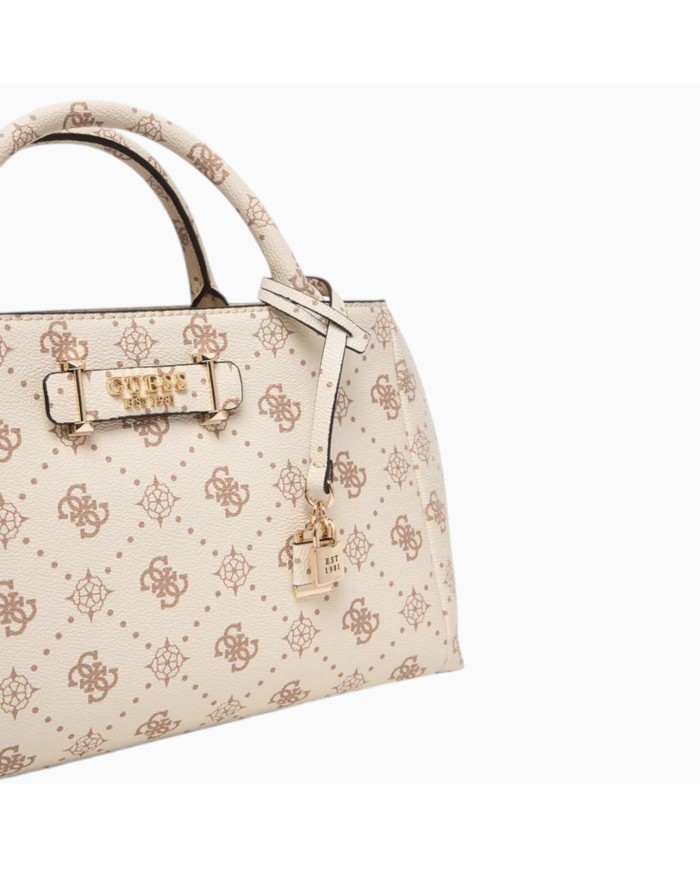 Borsa Donna Guess Carrie 4G Logo Con Tracolla Leather Vanilla Cream