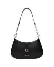 Tracolla Donna Guess Carrie Fibbia G Logo Leather Black