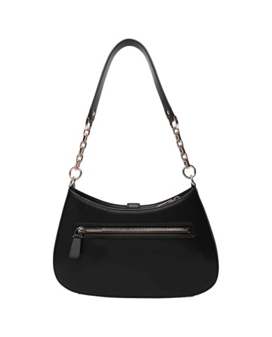 Tracolla Donna Guess Carrie Fibbia G Logo Leather Black