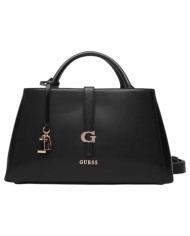Borsa A Mano Donna Guess Carrie Con Tracolla G Logo Leather Black