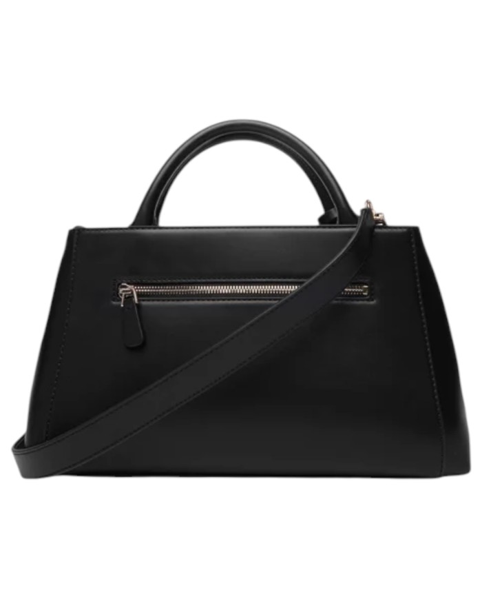 Borsa A Mano Donna Guess Carrie Con Tracolla G Logo Leather Black