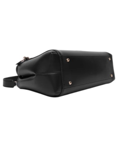 Borsa A Mano Donna Guess Carrie Con Tracolla G Logo Leather Black