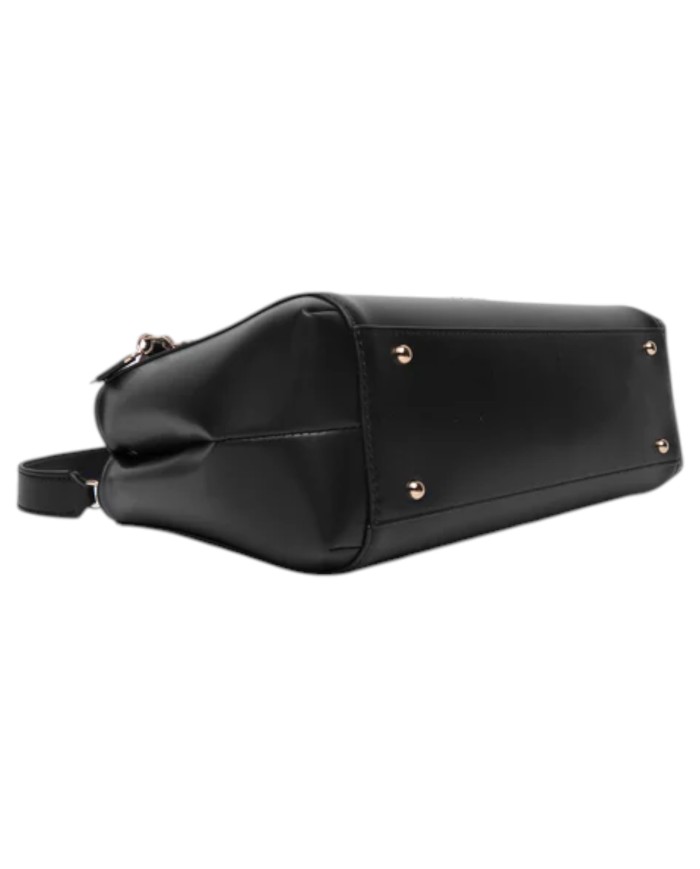 Borsa A Mano Donna Guess Carrie Con Tracolla G Logo Leather Black