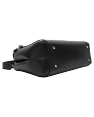 Borsa A Mano Donna Guess Carrie Con Tracolla G Logo Leather Black