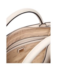 Borsa A Mano Donna Guess Carrie Con Tracolla G Logo Leather Stone White