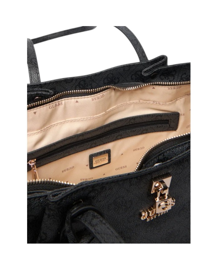 Shopper Guess Donna Yesba 4G Logo Leather Coal Black