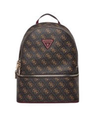 Zaino Guess Donna Follie Travel 4G Logo Leather Brown Burgundy