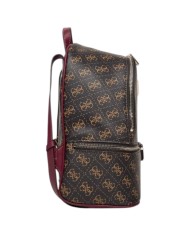 Zaino Guess Donna Follie Travel 4G Logo Leather Brown Burgundy