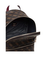 Zaino Guess Donna Follie Travel 4G Logo Leather Brown Burgundy