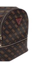 Zaino Guess Donna Follie Travel 4G Logo Leather Brown Burgundy