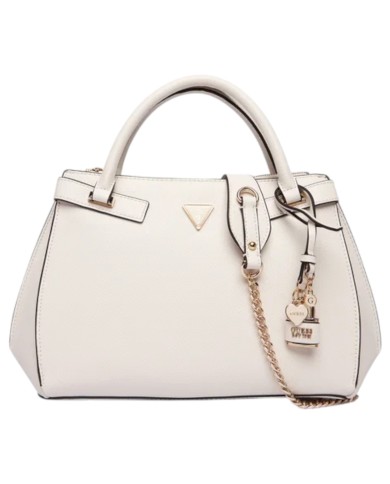 Borsa A Mano Guess Donna Serenova Con Tracolla Saffiano Leather Off White