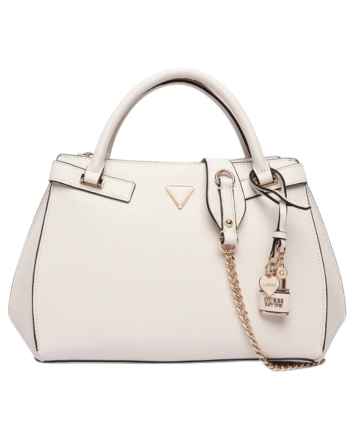 Borsa A Mano Guess Donna Serenova Con Tracolla Saffiano Leather Off White