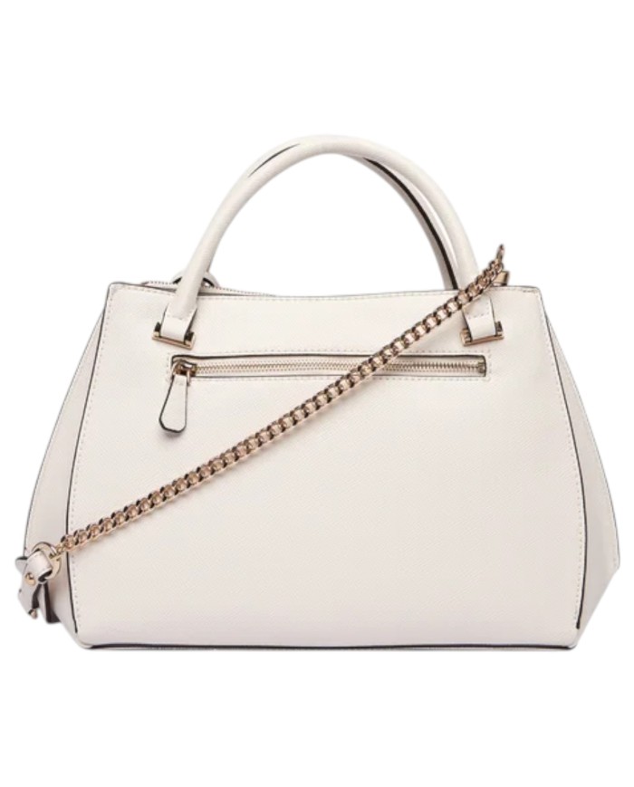 Borsa A Mano Guess Donna Serenova Con Tracolla Saffiano Leather Off White