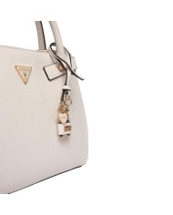 Borsa A Mano Guess Donna Serenova Con Tracolla Saffiano Leather Off White