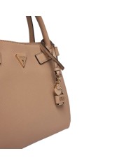 Borsa A Mano Guess Donna Serenova Con Tracolla Saffiano Leather Pale Mocha