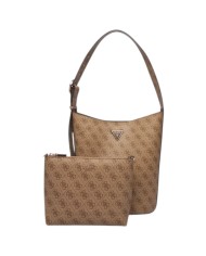 Borsa Guess Donna Meridian II 4G Logo Secchiello Leather Latte Beige