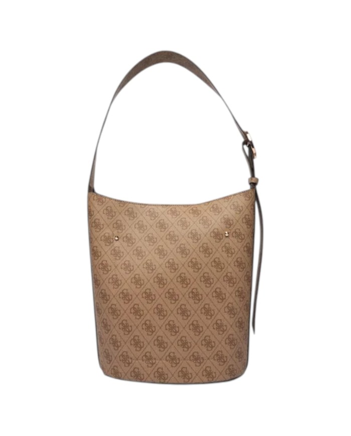 Borsa Guess Donna Meridian II 4G Logo Secchiello Leather Latte Beige