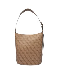 Borsa Guess Donna Meridian II 4G Logo Secchiello Leather Latte Beige