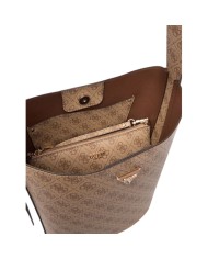 Borsa Guess Donna Meridian II 4G Logo Secchiello Leather Latte Beige