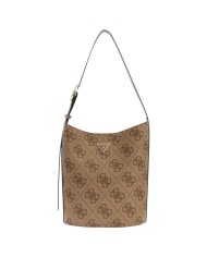 Borsa Guess Donna Meridian II 4G Maxi Logo Secchiello Leather Latte Beige