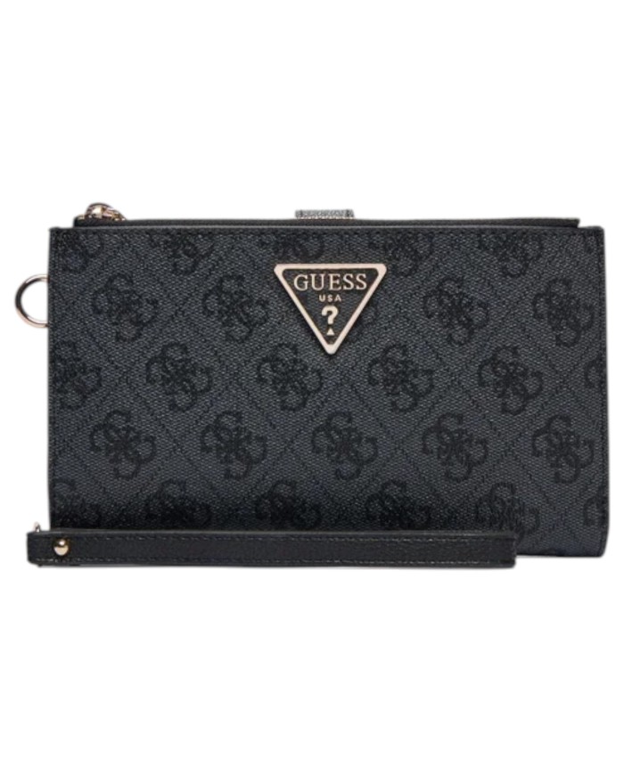 Portafoglio Donna Guess Laurel II Slg 4G Logo Leather Coal Black