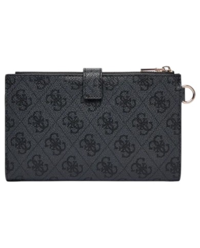 Portafoglio Donna Guess Laurel II Slg 4G Logo Leather Coal Black