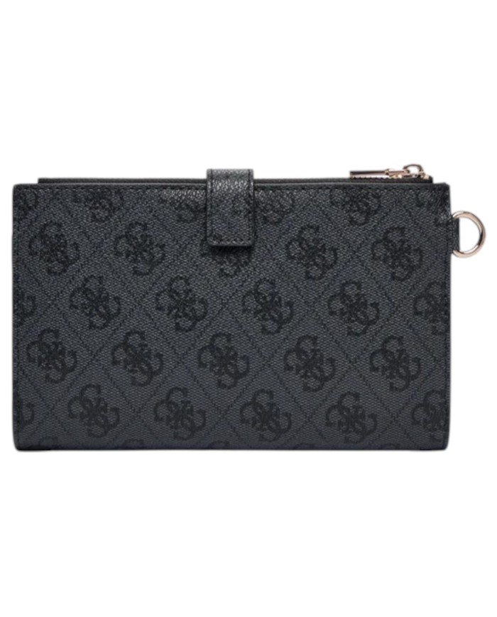 Portafoglio Donna Guess Laurel II Slg 4G Logo Leather Coal Black