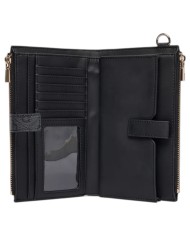 Portafoglio Donna Guess Laurel II Slg 4G Logo Leather Coal Black