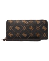 Portafoglio Donna Guess Carrie Slg 4G Logo Leather Espresso Brown