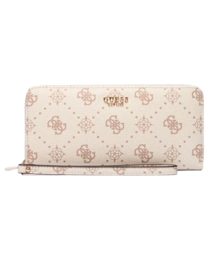 Portafoglio Donna Guess Carrie Slg 4G Logo Leather Vanilla Cream