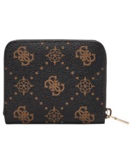Portafoglio Donna Guess Carrie Slg 4G Logo Leather Espresso Brown