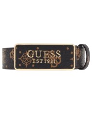 Cintura Donna Guess Silia 4G Logo Peony Leather Brown