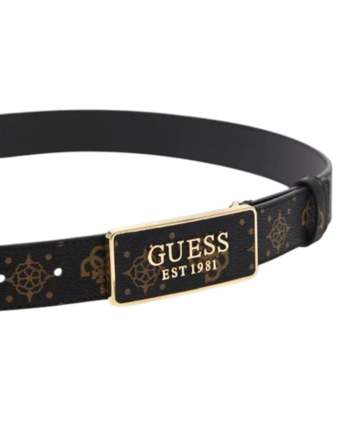 Cintura Donna Guess Silia 4G Logo Peony Leather Brown