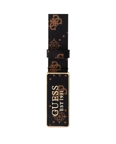 Cintura Donna Guess Silia 4G Logo Peony Leather Brown