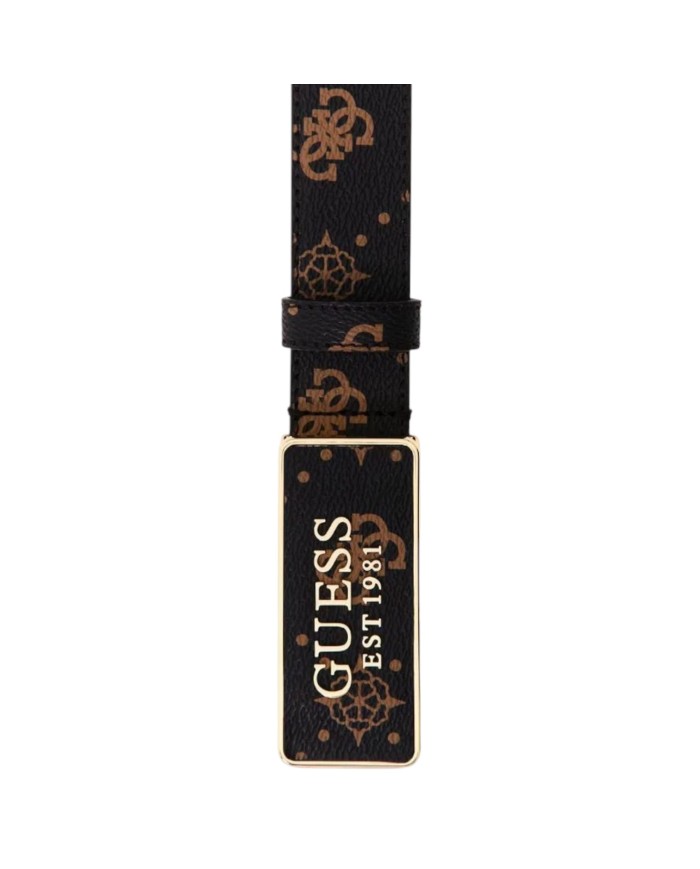 Cintura Donna Guess Silia 4G Logo Peony Leather Brown