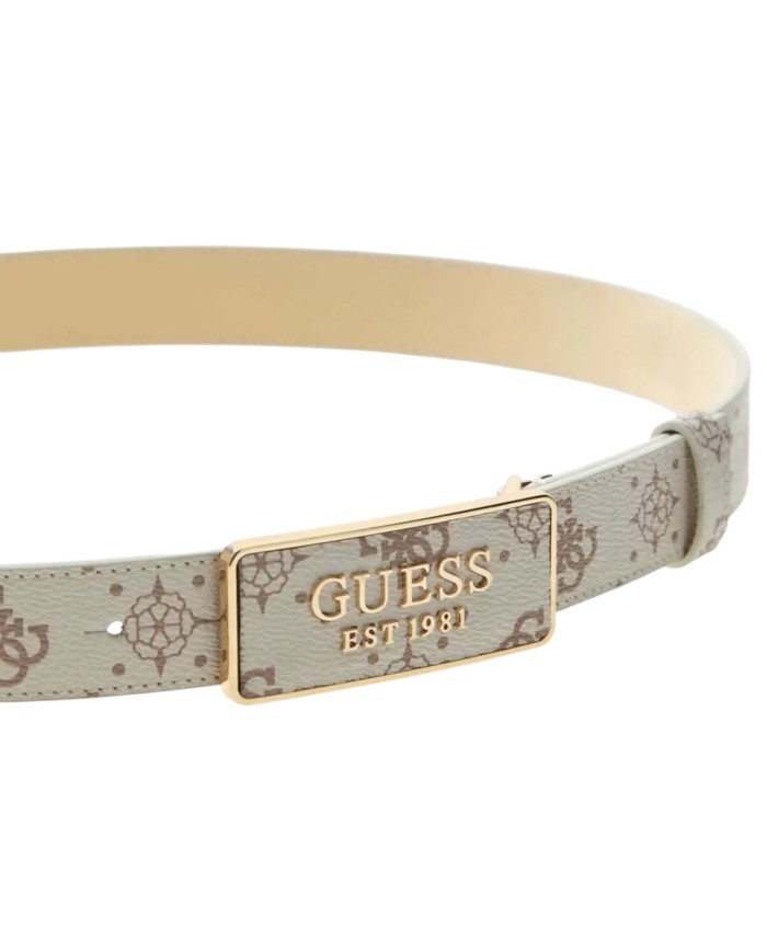 Cintura Donna Guess Silia 4G Logo Peony Leather Vanilla Cream