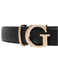 Cintura Donna Guess Sally G Logo Leather Black