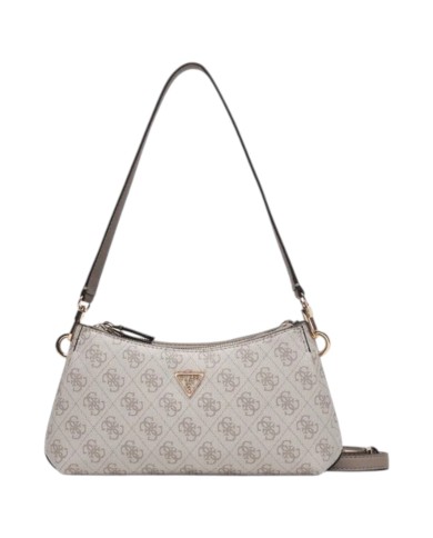Tracolla Donna Guess Noelle II Mini 4G Logo Leather Bone White