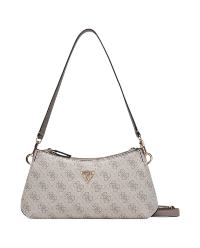 Tracolla Donna Guess Noelle II Mini 4G Logo Leather Bone White