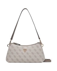 Tracolla Donna Guess Noelle II Mini 4G Logo Leather Bone White