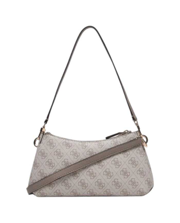 Tracolla Donna Guess Noelle II Mini 4G Logo Leather Bone White