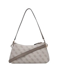 Tracolla Donna Guess Noelle II Mini 4G Logo Leather Bone White