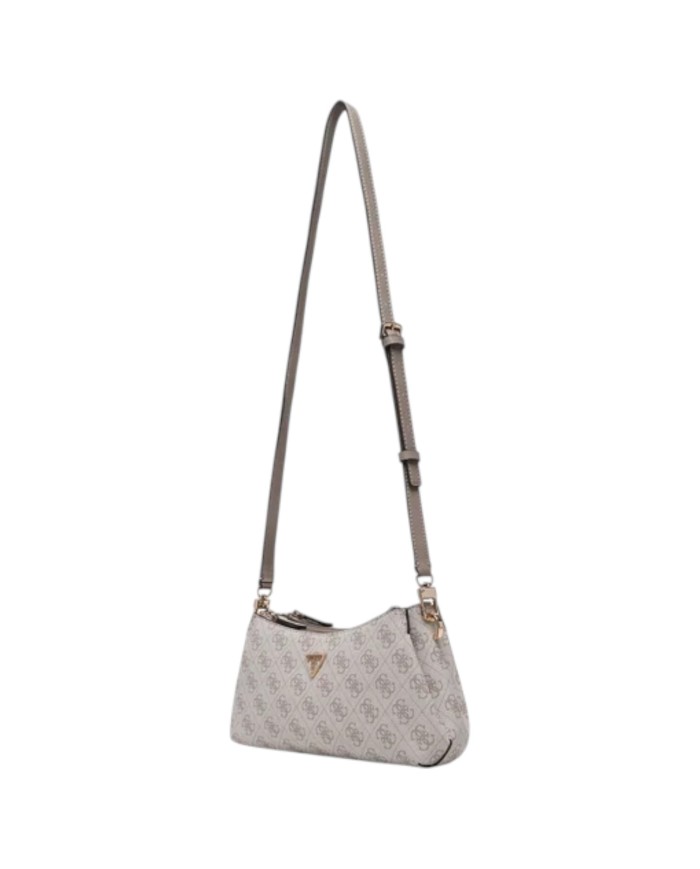 Tracolla Donna Guess Noelle II Mini 4G Logo Leather Bone White