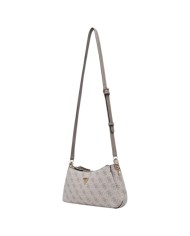 Tracolla Donna Guess Noelle II Mini 4G Logo Leather Bone White