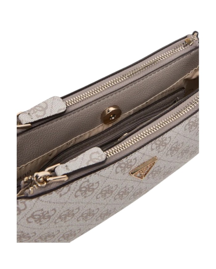 Tracolla Donna Guess Noelle II Mini 4G Logo Leather Bone White