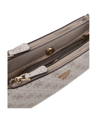 Tracolla Donna Guess Noelle II Mini 4G Logo Leather Bone White